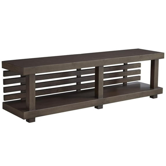 Progressive Furniture Bristol Wood 82" TV Entertainment Console in Brown