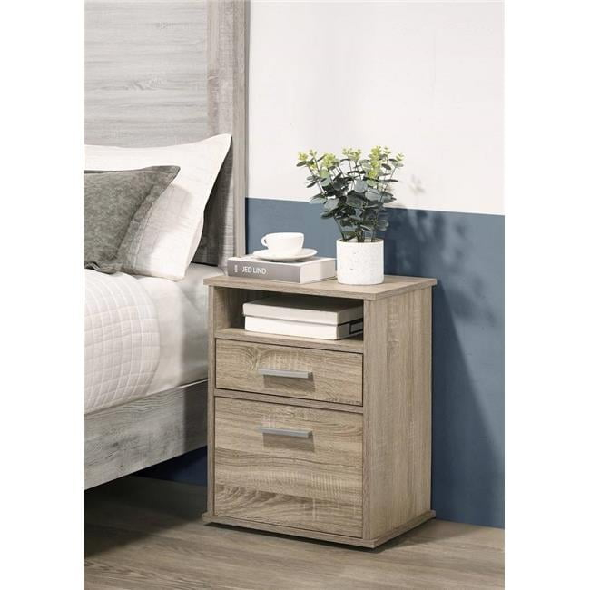 Progressive Furniture Cessna Nightstand w/ 2 Drawers In Taupe/Tan