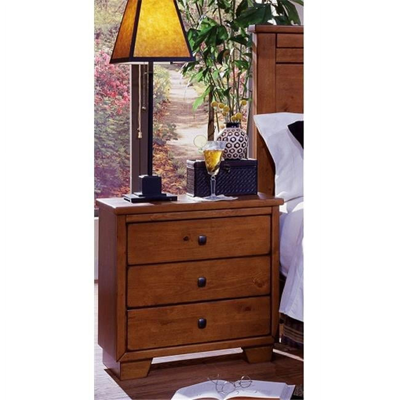 Diego Casual Style Night Stand, Cinnamon Pine