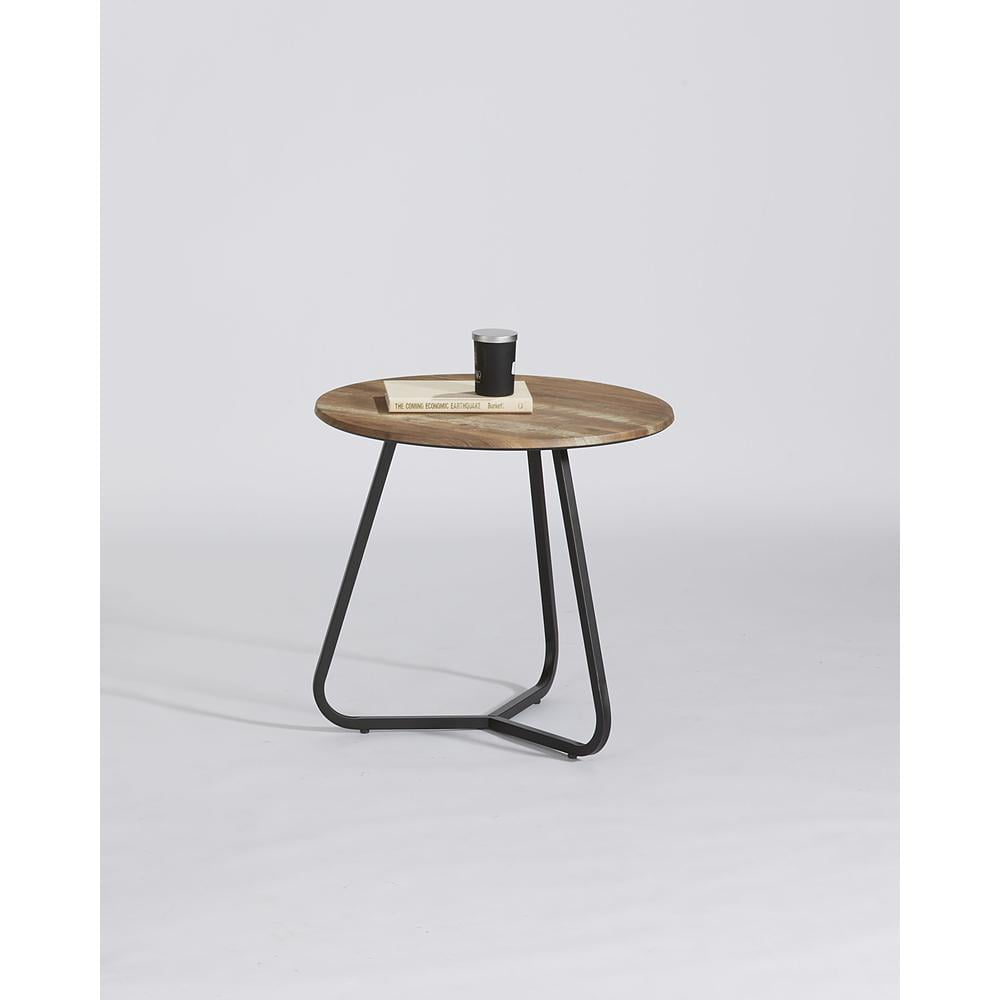 Progressive Furniture Finley End Table in Yukon Tan/Black Metal