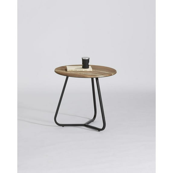 Progressive Furniture Finley End Table in Yukon Tan/Black Metal