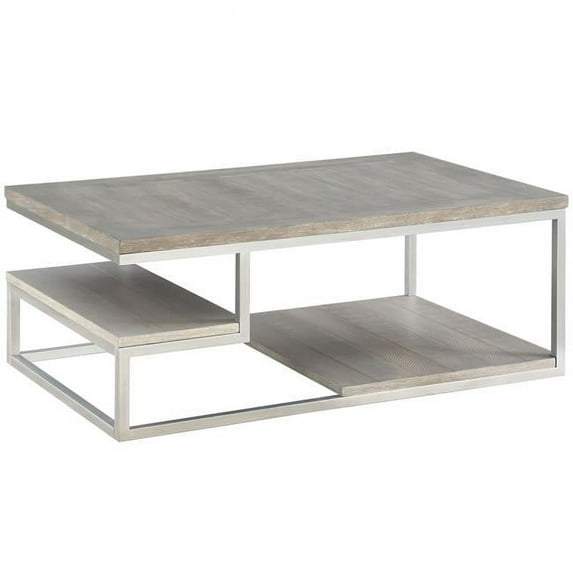 Progressive Furniture Lake Forest II Rectangular Wood Cocktail Musk Gray/Natural