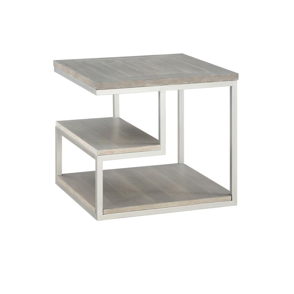 Progressive Furniture Lake Forest II Wood End Table in Musk Gray/Natural