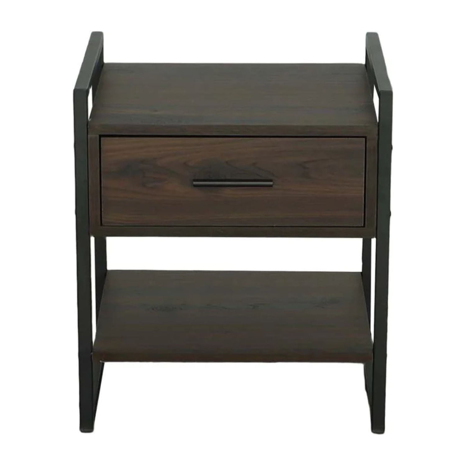 Progressive Furniture Leo Accent Nightstand in Sable Brown/Metal