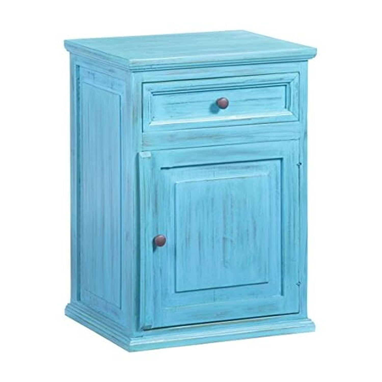 Progressive Furniture Liza Wood Nightstand in Antique Turquoise Blue