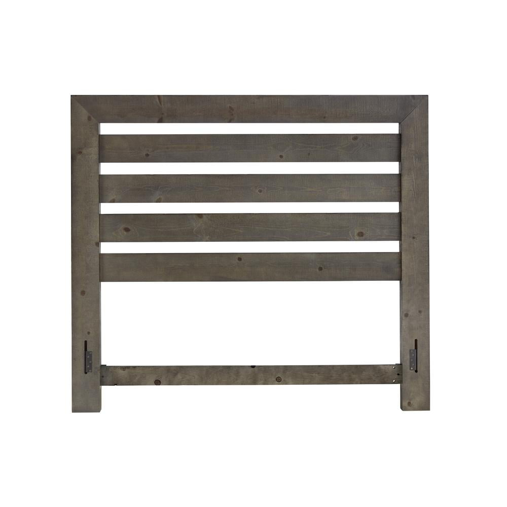 Progressive Furniture Willow Wood Queen Slat Headboard Distressed Dark Gray