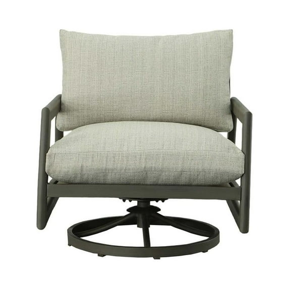 Progressive Furniture Sunset Aluminum Outdoor Swivel Chair in Gray