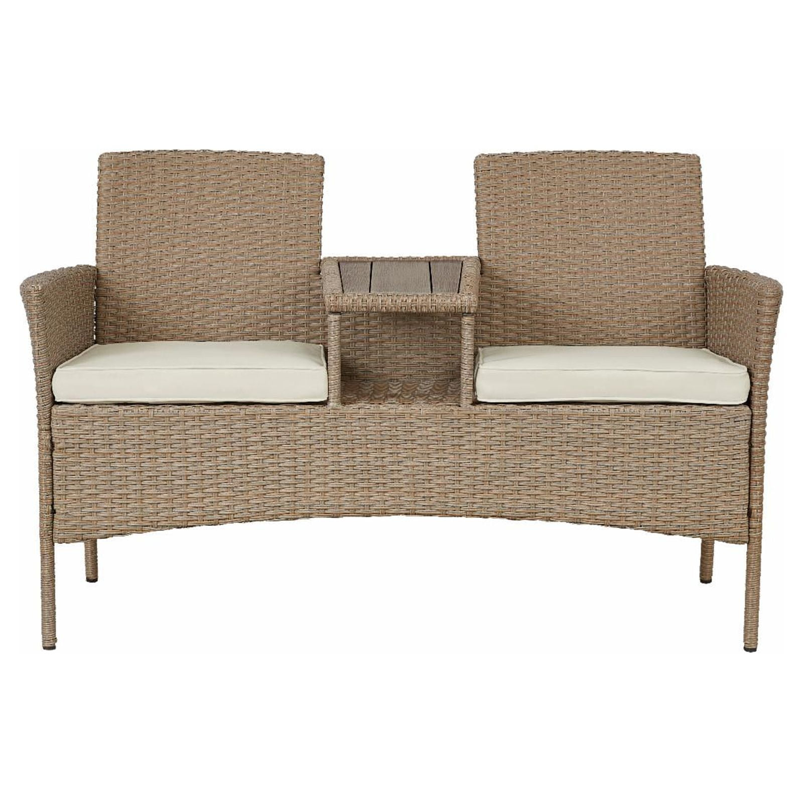 Progressive Furniture Tiki Outdoor Wicker / Rattan Loveseat in Natural and Tan