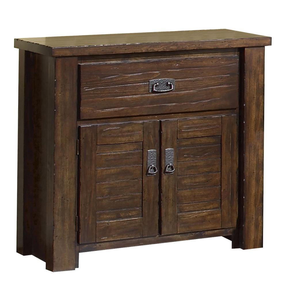 Progressive Furniture Trestlewood Wood Nightstand in Mesquite Pine Brown