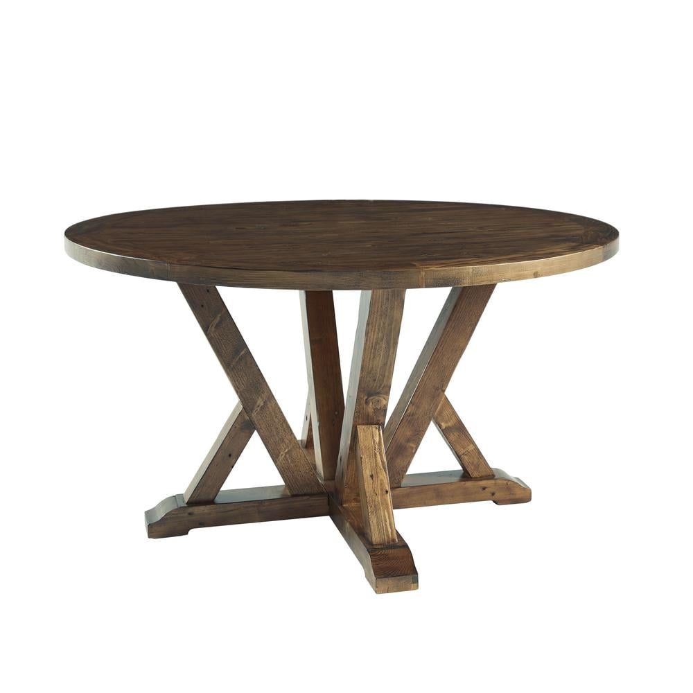 Progressive Furniture Wilder Wood Round Dining Table in Heritage Pine Brown