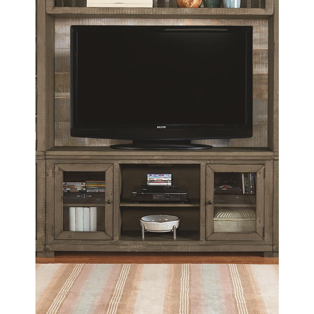 Progressive Furniture Willow Wood 68 Inch TV Console in Weathered Gray