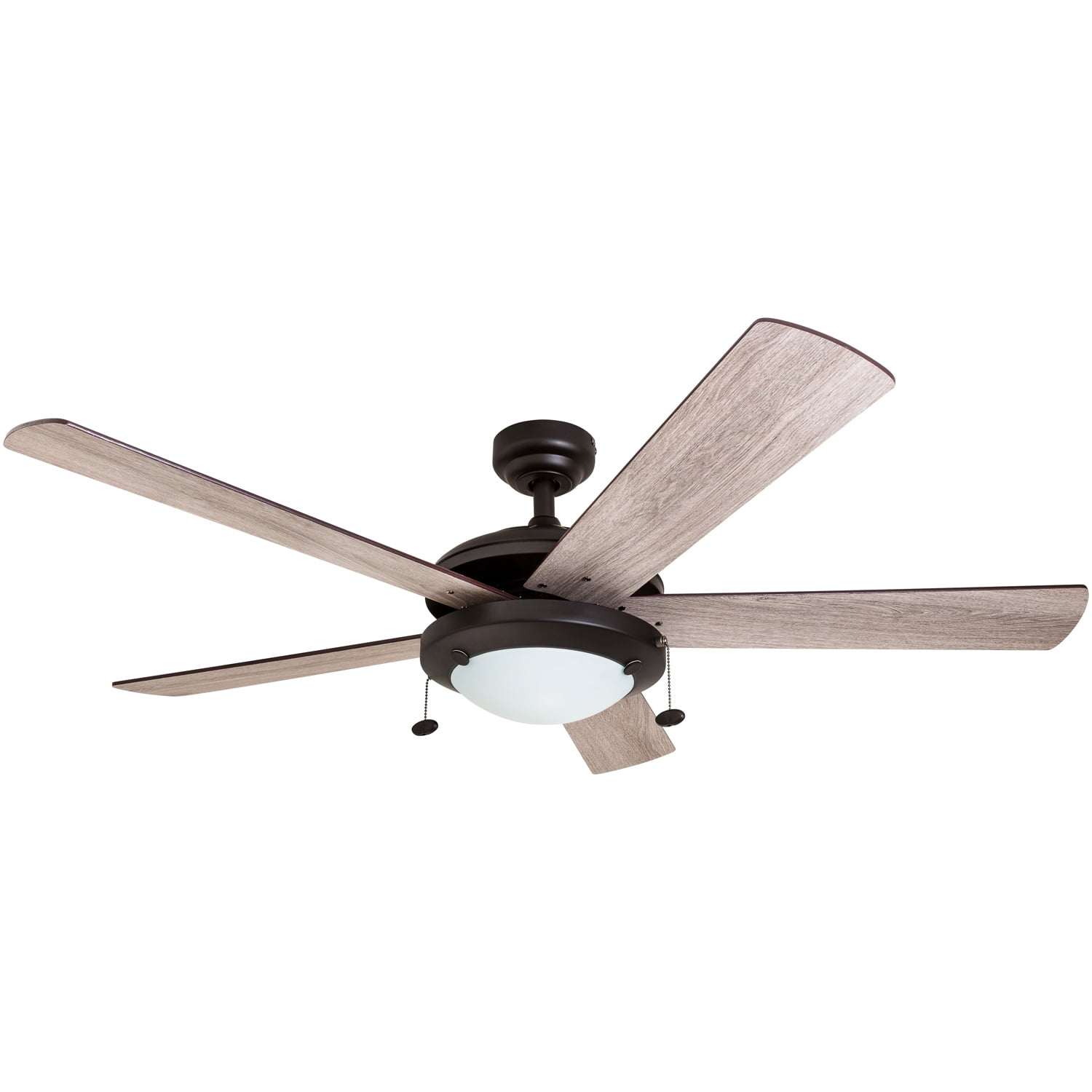 Prominence Home Bolivar 52" Bronze Ceiling Fan with 5 Blades, Integrated LED Light Kit, Pull Chains & Reverse Airflow