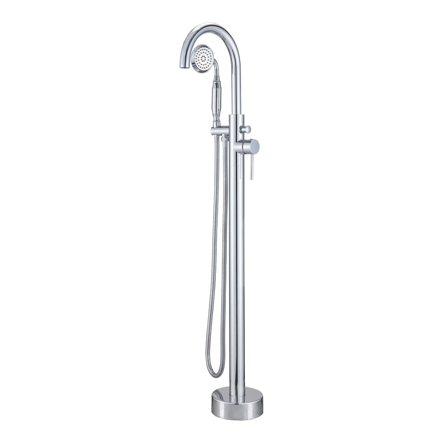 Proox Freestanding Claw Foot BathTub Faucet with Handheld Shower Tub Filler Chrome Chrome Finish
