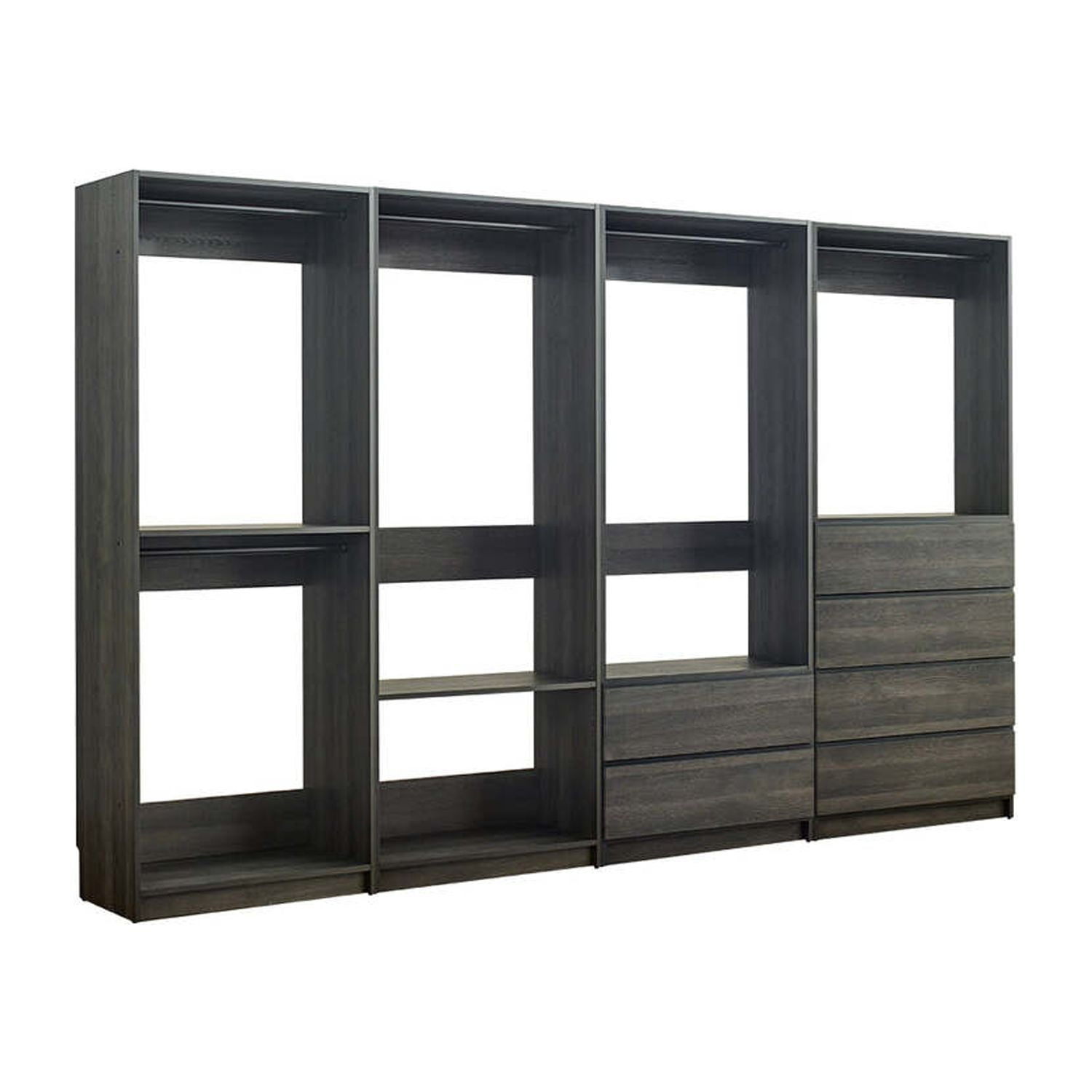 Prosper Gray Freestanding Walk in Wood Closet System