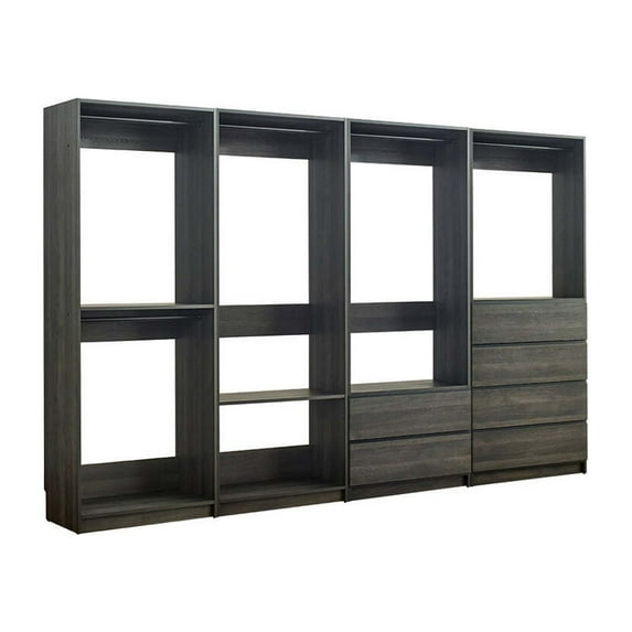 Prosper Gray Freestanding Walk in Wood Closet System