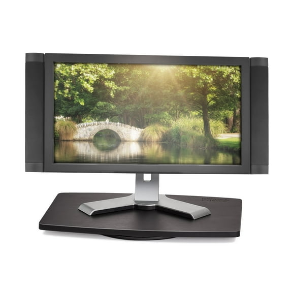 Prosumers Choice | Natural Bamboo TV Swivel Center Stand for TV, 21-Inch Base, Black 360Â° Rotation