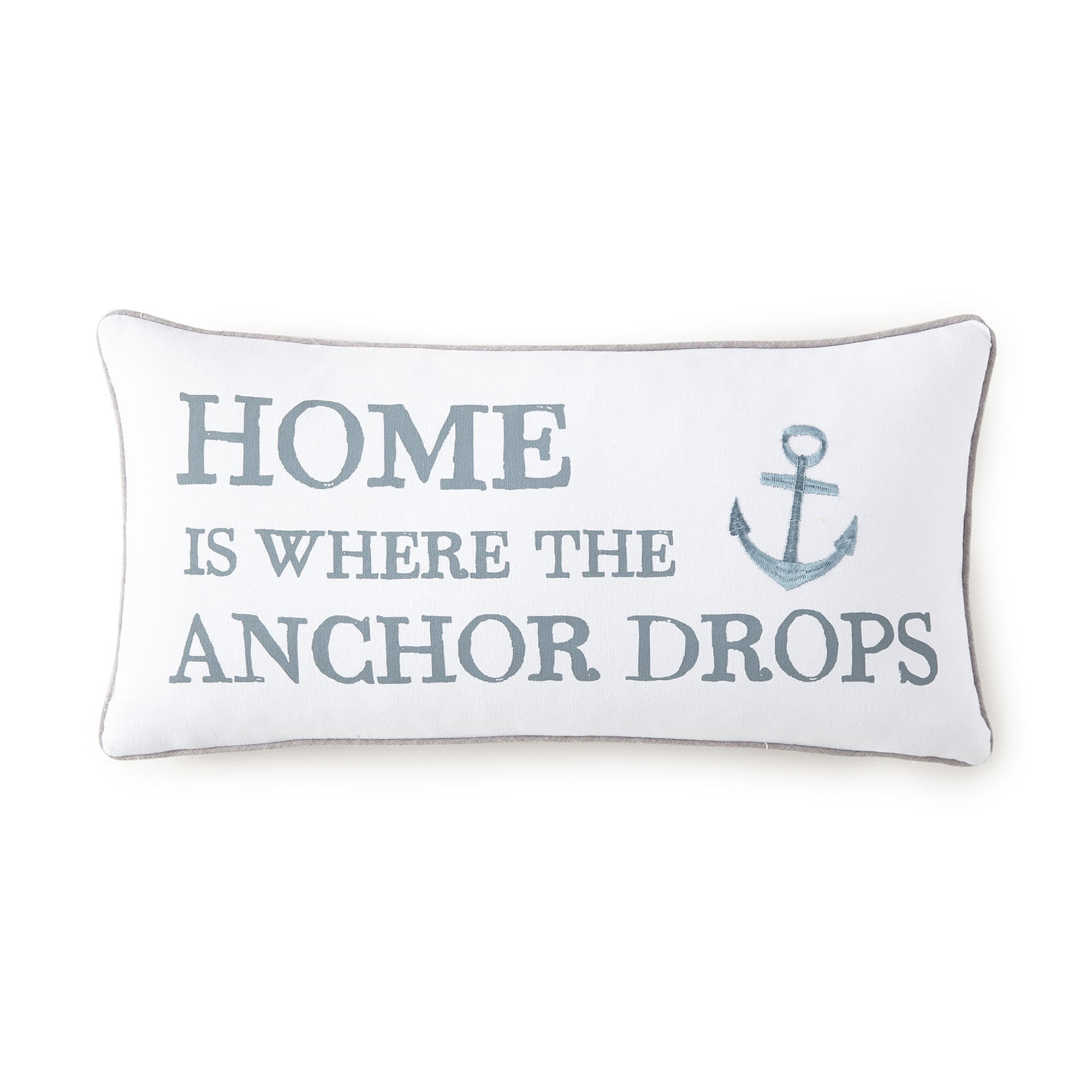 Provincetown Home Anchor Pillow - Teal and White - Levtex Home