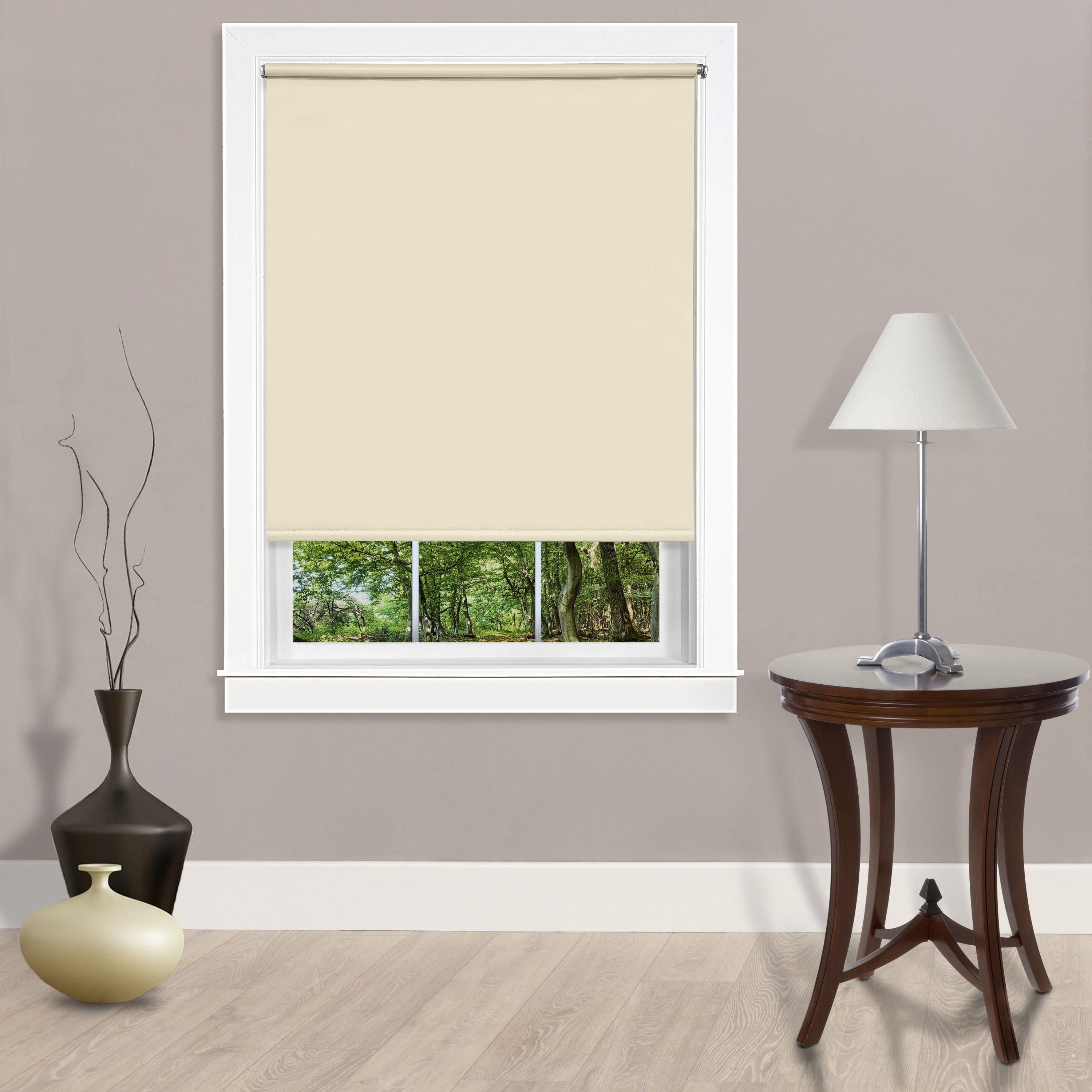 Achim Tear Down Indoor Cordless Vinyl Room Darkening Roller Window Shade, 72 x 37, Ivory Beige