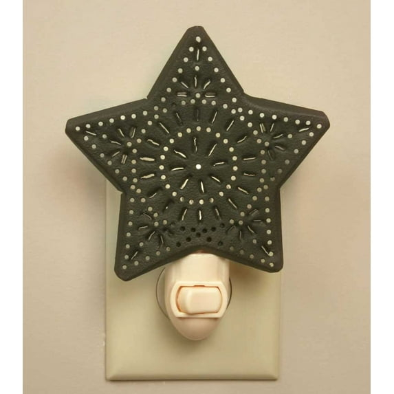 Punched Star Night Light - Rustic Brown