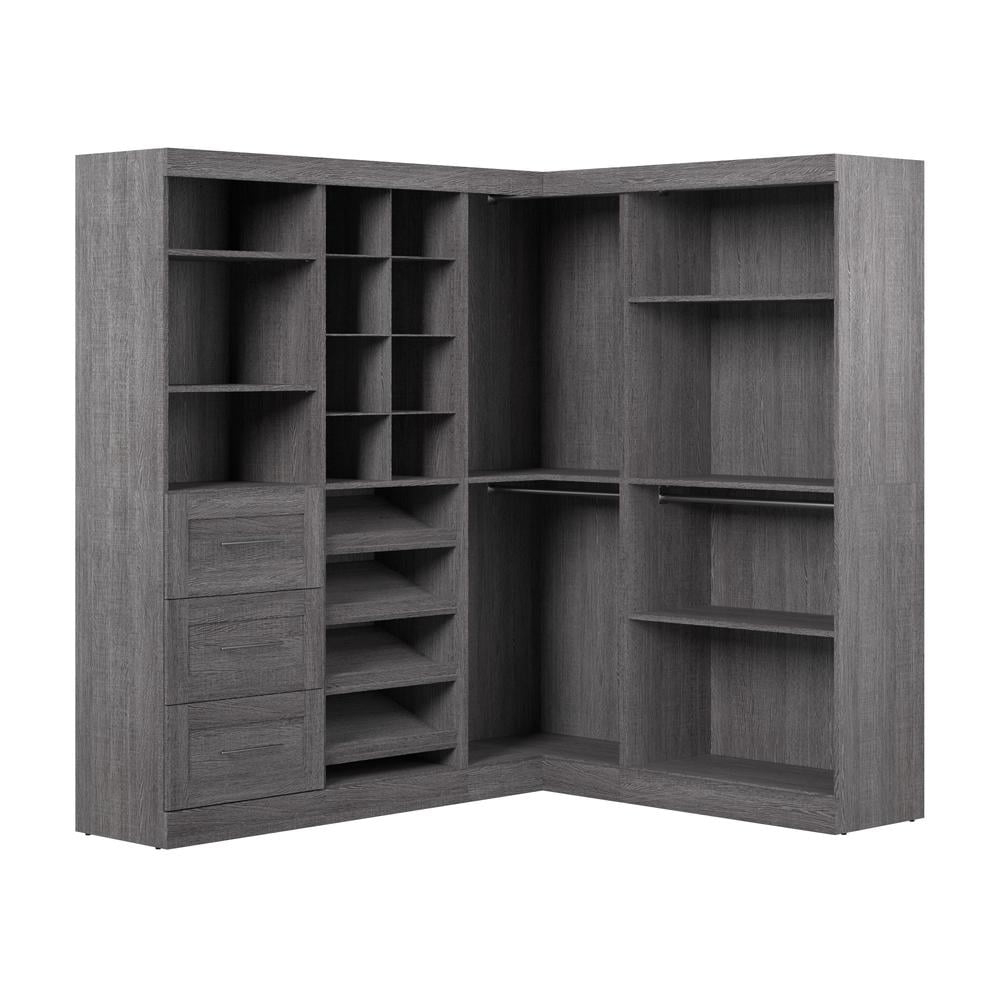 Pur by Bestar Corner Storage Kit in Bark Gray