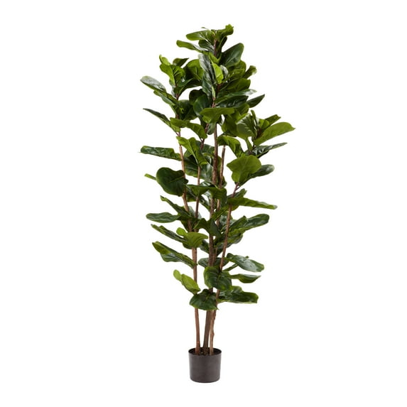 Artificial Fiddle Leaf Fig Tree-72"" Faux Plant in Pot with Natural Feel Leaves-Realistic