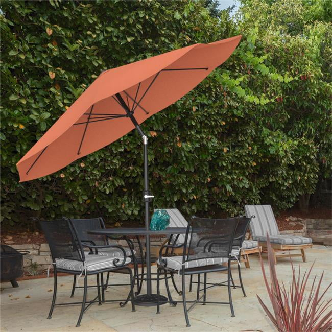 Pure Garden Orange Market Patio Umbrellas, Long-Lasting