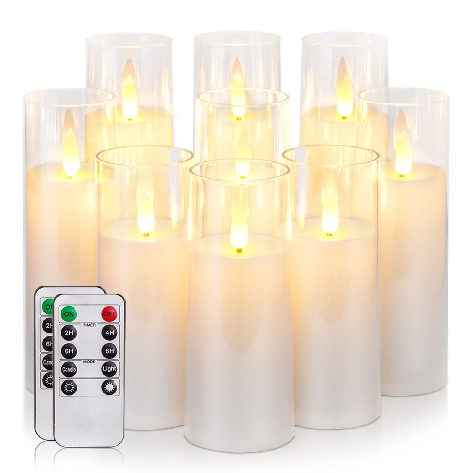 Pure White Flickering Flameless Candles - Realistic LED Pillar Candles with Remote Control Perfect for Home Decor, Parties, and Weddings Battery Operated