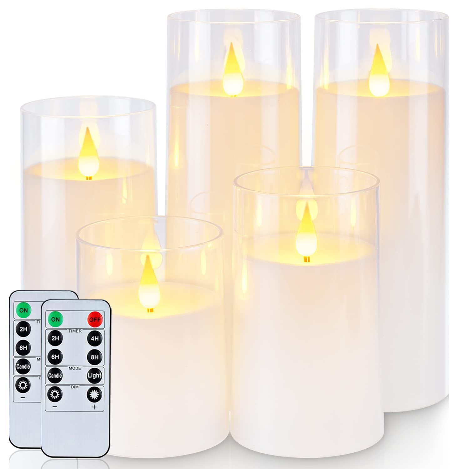 Pure White Flickering Flameless Candles - Realistic LED Pillar Candles with Remote Control Perfect for Home Decor, Parties, and Weddings Battery Operated