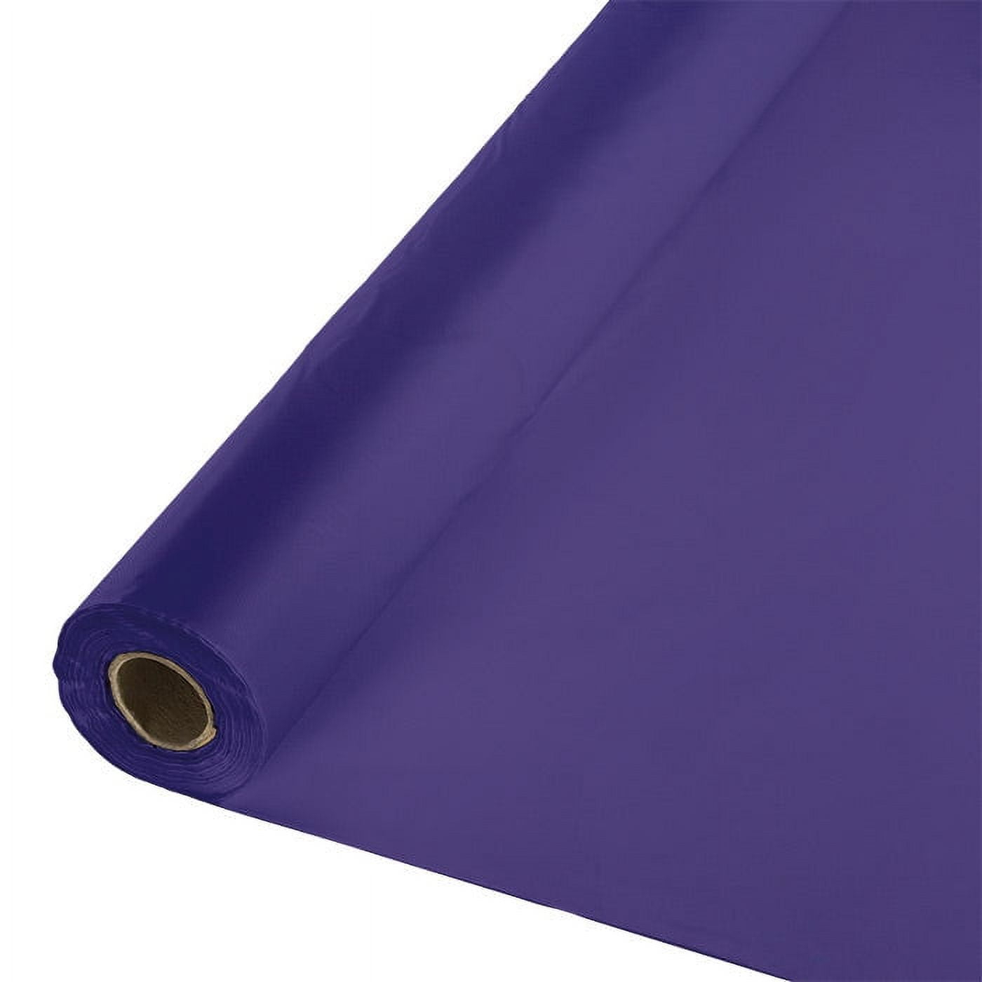 Exquisite 100 ft. x 40 in. Purple Solid Print Plastic Tablecloths