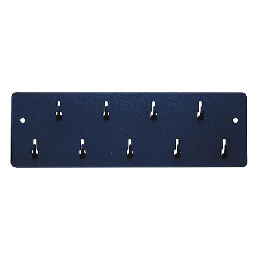Industrial Key Rack, Powder Coated Steel, 9 Hooks, Keeps Keys, Time Clock Badges and Other Items Organized and Easily Accessible, Black