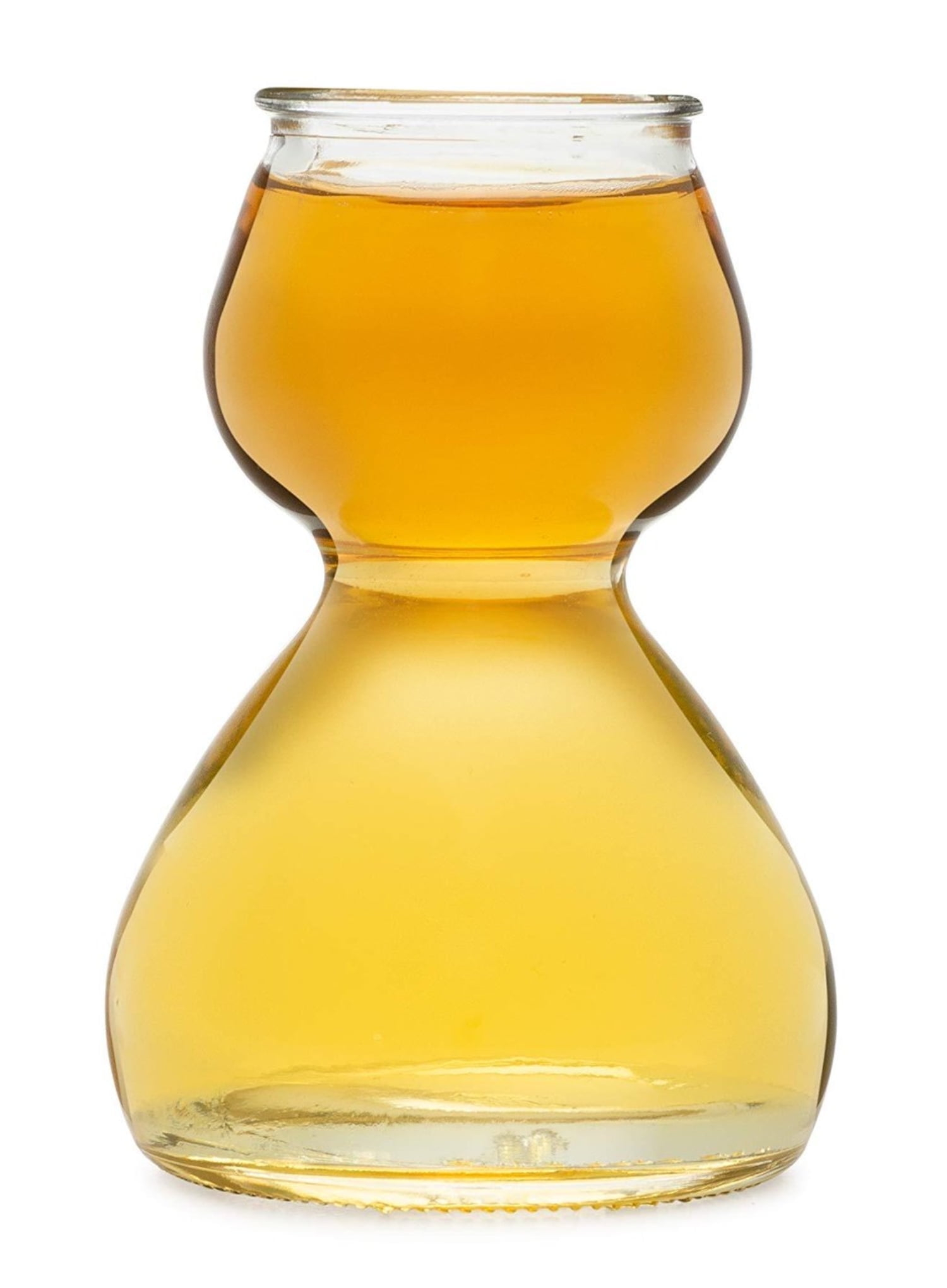 QUAFFER Double Bubble Layered Shot Glass Plus Recipe Card Glass Clear 1.25oz On Top, 2.25 oz On Bottom (Set of 4)