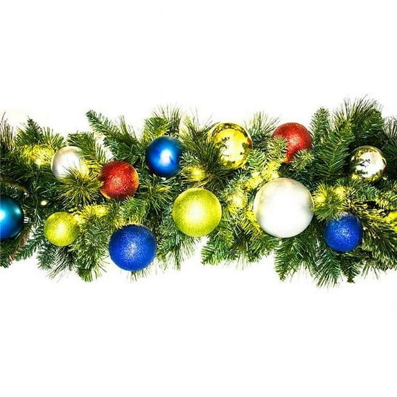 108'' in. Lighted Faux Garland