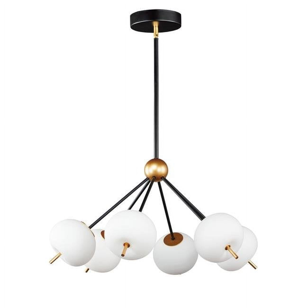 Quest LED 6-Light Pendant - Black & Gold