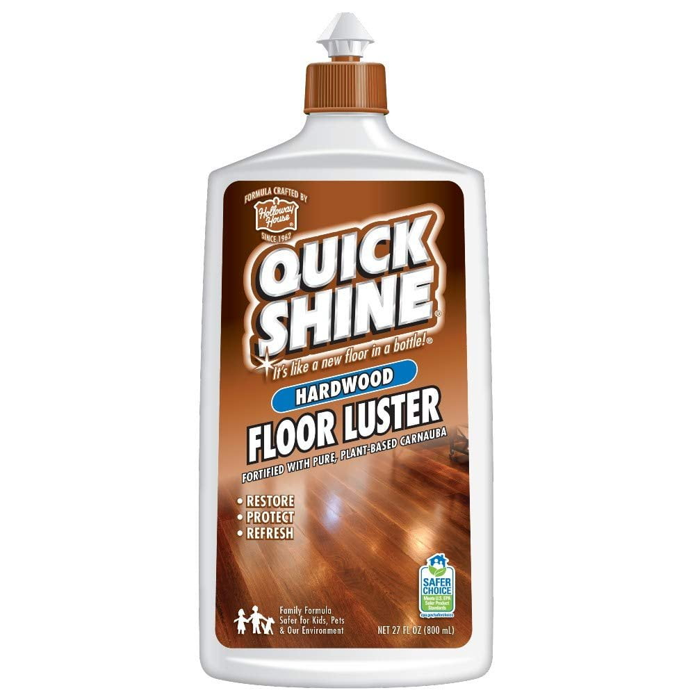Quick Shine Hardwood Floor Luster, Pfas-Free Formula Floor Polish with Plant-Derived Carnauba 27oz