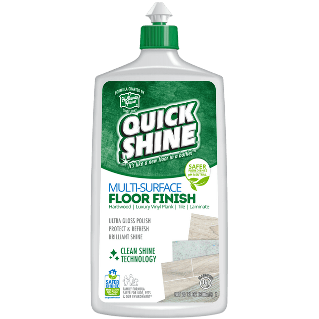 Quick Shine Multi-Surface Floor Finish, Pfas-Free Formula, All Purpose Household Floor Polish, 27 oz