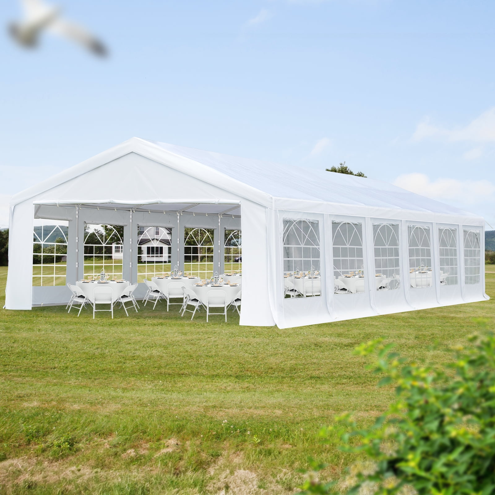 Quictent 20'x 40' Upgraded Galvanized Heavy Duty Gazebo Party Wedding Tent Canopy Carport Shelter with Carry Bags(20x40, White), Event Canopy