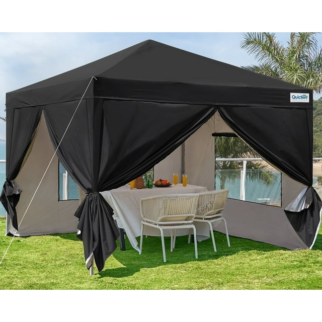 Quictent Privacy 8x8 Pop up Canopy Tent with Sidewalls and Roll-up Ventilated Windows, One Person Setup, Easy Outdoor Commercial Gazebo Shelter Enclosed Waterproof, Bonus 4 Sandbags