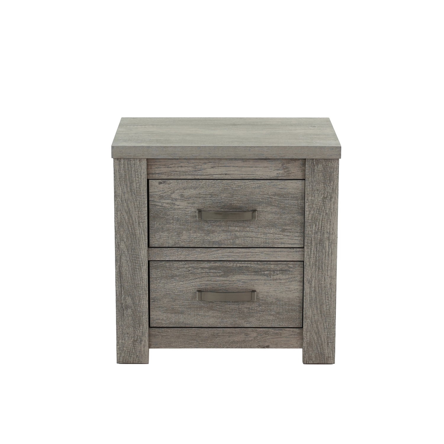 Gray Particle Board and MDF 2-Drawer Nightstand