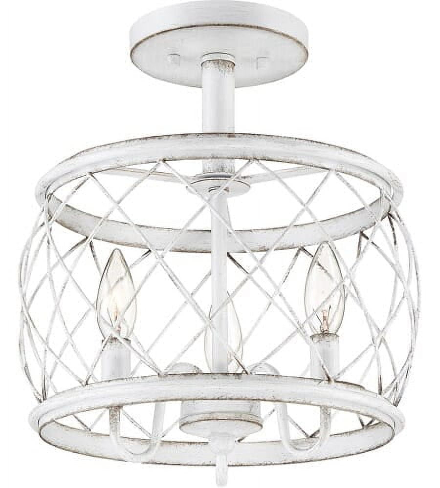 Quoizel Lighting Dury 3 - Light Semi-Flush Mount in  Antique White
