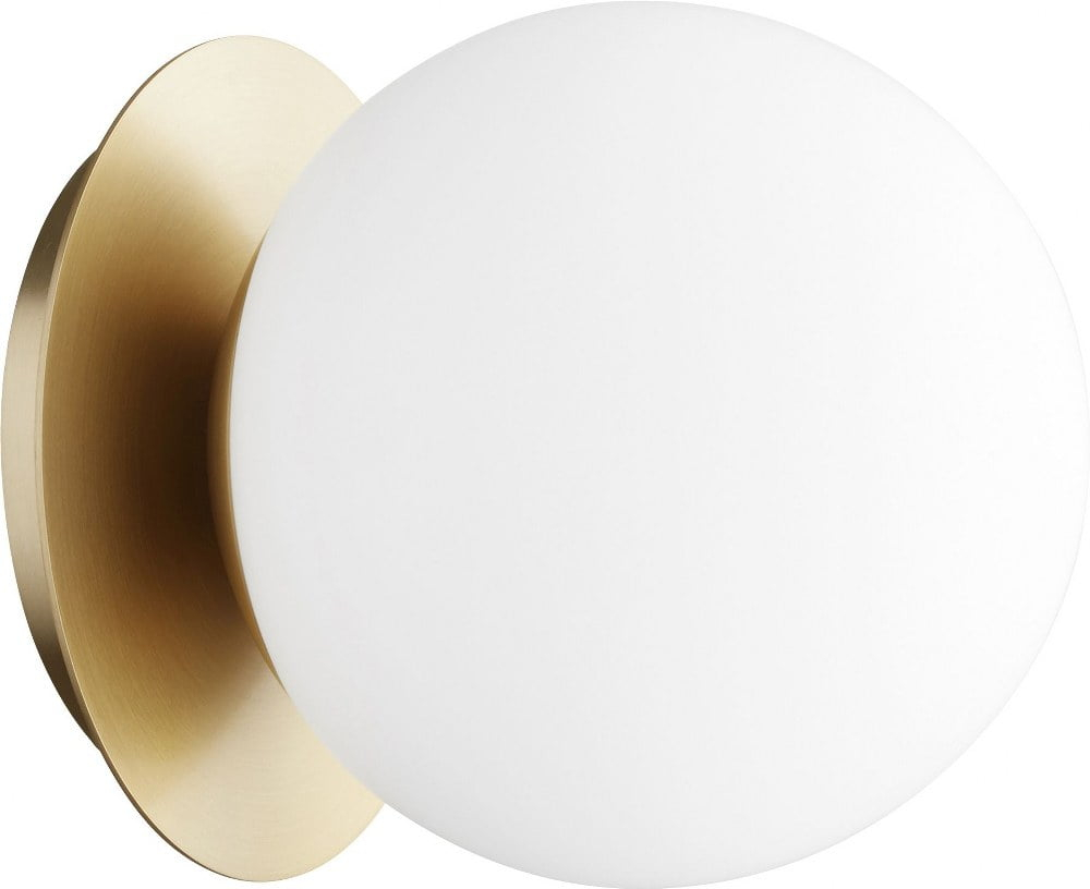 339-1-80-Quorum Lighting-1 Light Wall/Flush Mount in Transitional style - 6 inches wide by 7 inches high-Aged Brass Finish