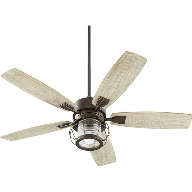 Kentmere Close Ceiling Fan in Traditional Style 52 inches Wide By 18.46 inches High-Oiled Bronze Finish-Weathered Oak Blade Color Bailey Street Home