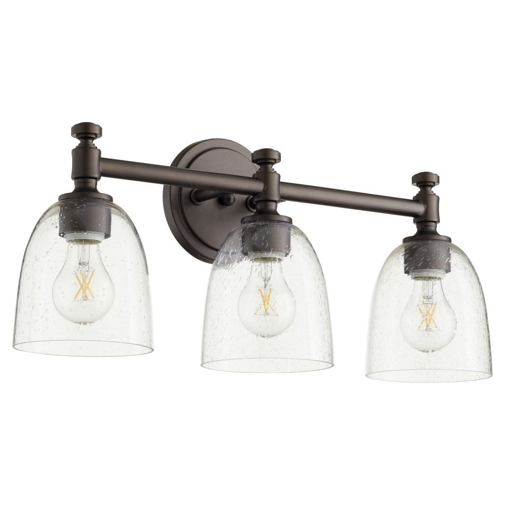 Quorum Lighting Rossington 3-Light Glass Oiled Bronze Ceiling Fan