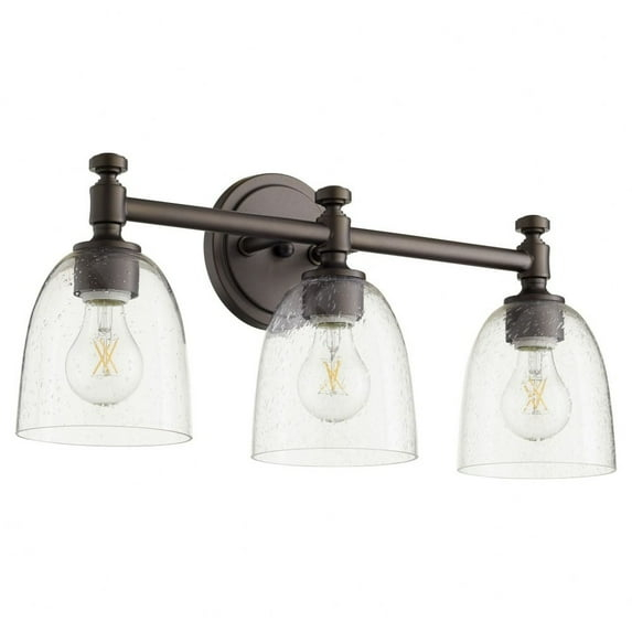 Quorum Lighting Rossington 3-Light Glass Oiled Bronze Ceiling Fan