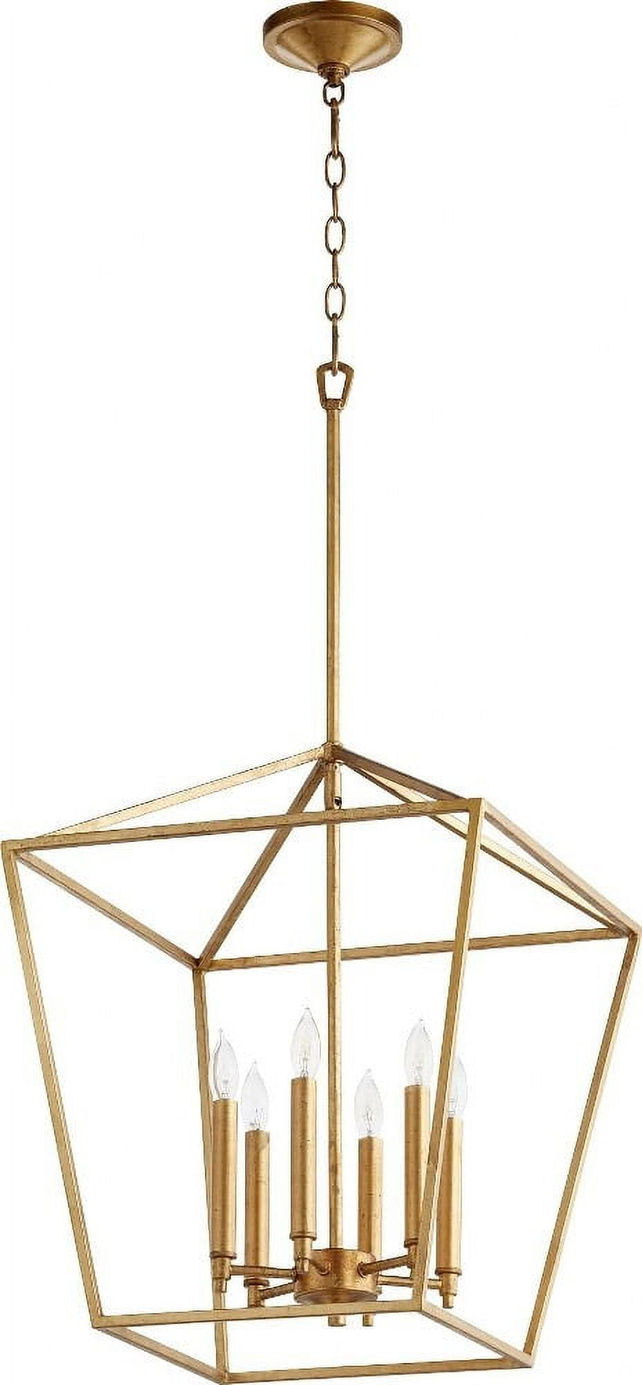 Quorum Lighting Gabriel 6-Light Entry Pendant, Gold Leaf, 17W x 21H