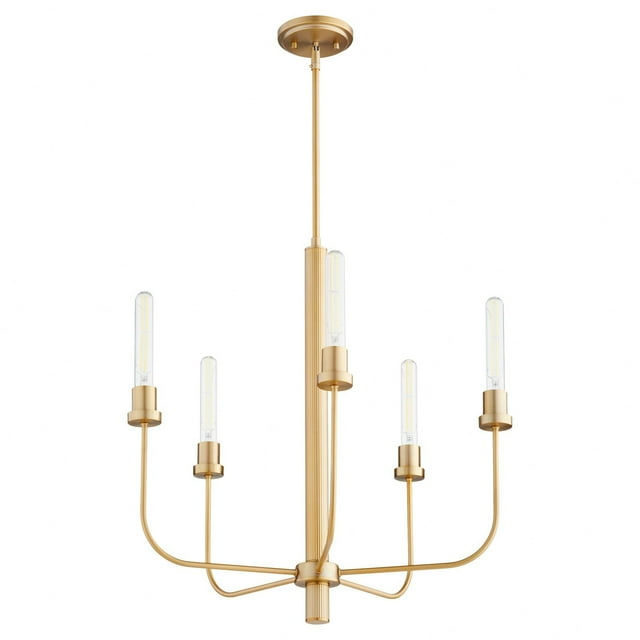 612-5-80-Quorum Lighting-Sheridan - 5 Light Chandelier In Soft Contemporary Style-25 Inches Tall and 24.5 Inches Wide-Aged Brass Finish