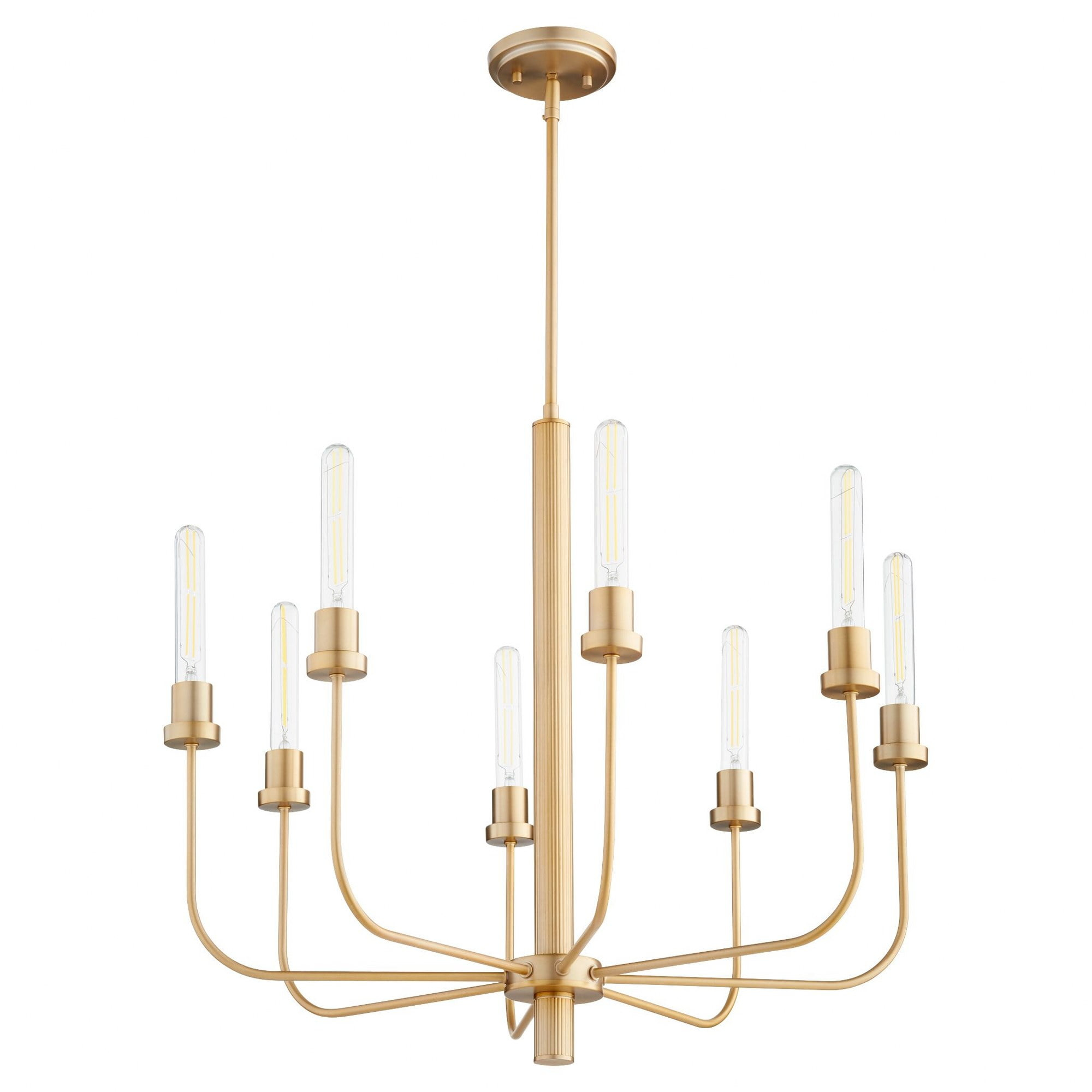 612-5-80-Quorum Lighting-Sheridan - 5 Light Chandelier In Soft Contemporary Style-25 Inches Tall and 24.5 Inches Wide-Aged Brass Finish