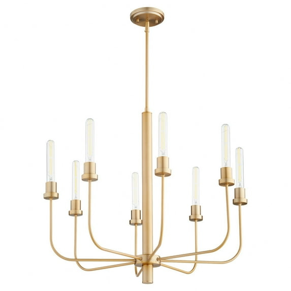 612-5-80-Quorum Lighting-Sheridan - 5 Light Chandelier In Soft Contemporary Style-25 Inches Tall and 24.5 Inches Wide-Aged Brass Finish