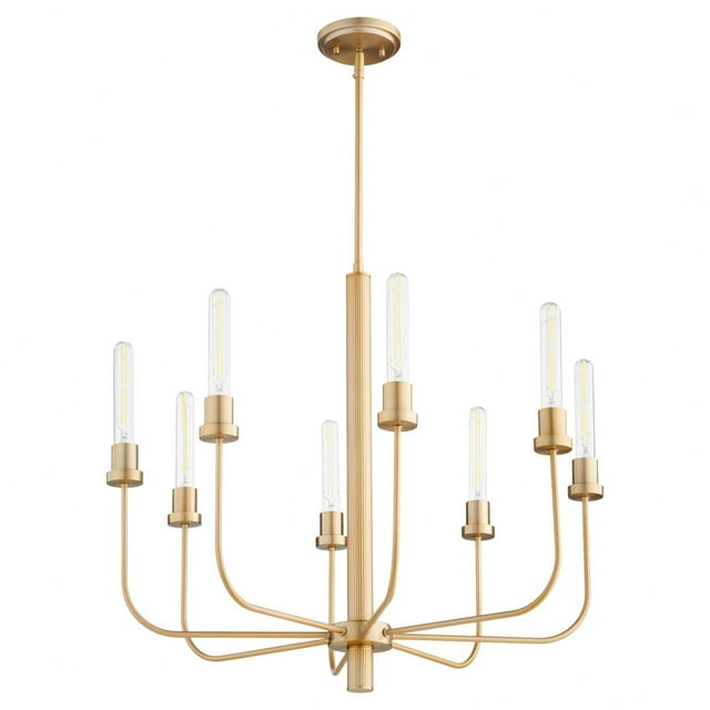 612-5-80-Quorum Lighting-Sheridan - 5 Light Chandelier In Soft Contemporary Style-25 Inches Tall and 24.5 Inches Wide-Aged Brass Finish