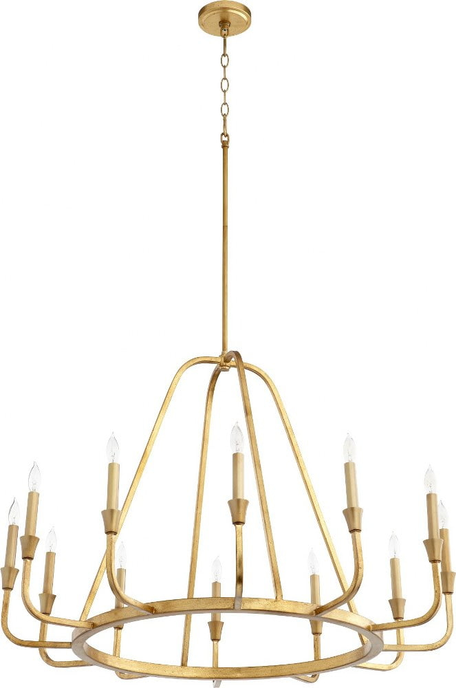 6314-12-74-Quorum Lighting-Marquee - 12 Light Chandelier In Traditional Style-25.75 Inches Tall and 36.5 Inches Wide-Gold Leaf Finish    -Traditional