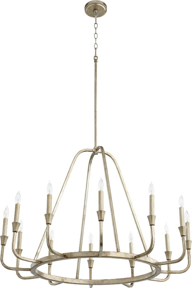 6314-12-60-Quorum Lighting-Marquee - 12 Light Chandelier In Traditional Style-25.75 Inches Tall and 36.5 Inches Wide-Aged Silver Leaf Finish